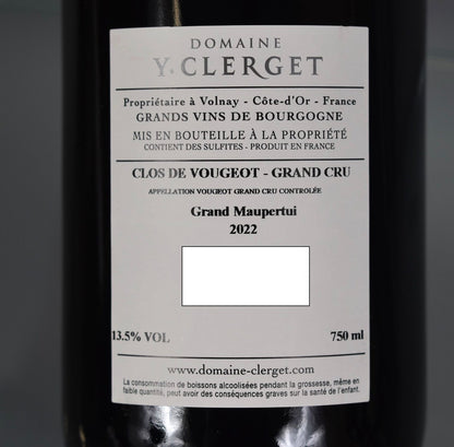 Domaine Yvon Clerget Clos Vougeot Grand Cru 2022